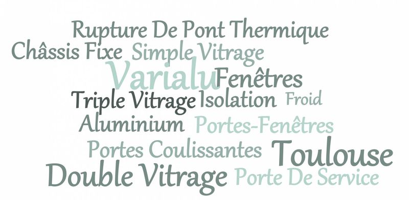Nuage de Mots,  double vitrage, Aluminium, TOULOUSE, fenêtre, triple vitrage