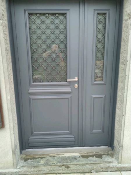 Porte d'entrée en Aluminium KLINE MERIDIEN Gris 2900 sablé