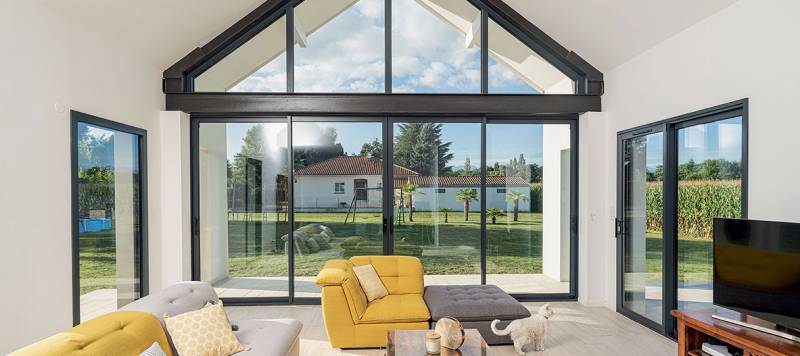 porte fenêtre coulissante 4 vantaux à rupture de pont thermique sur mesure